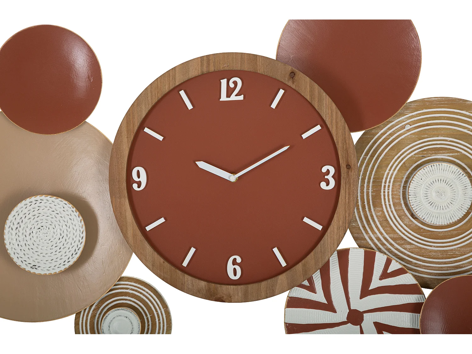 Orologio da parete geometrico in metallo legno marrone cm 127,6x7,6x61