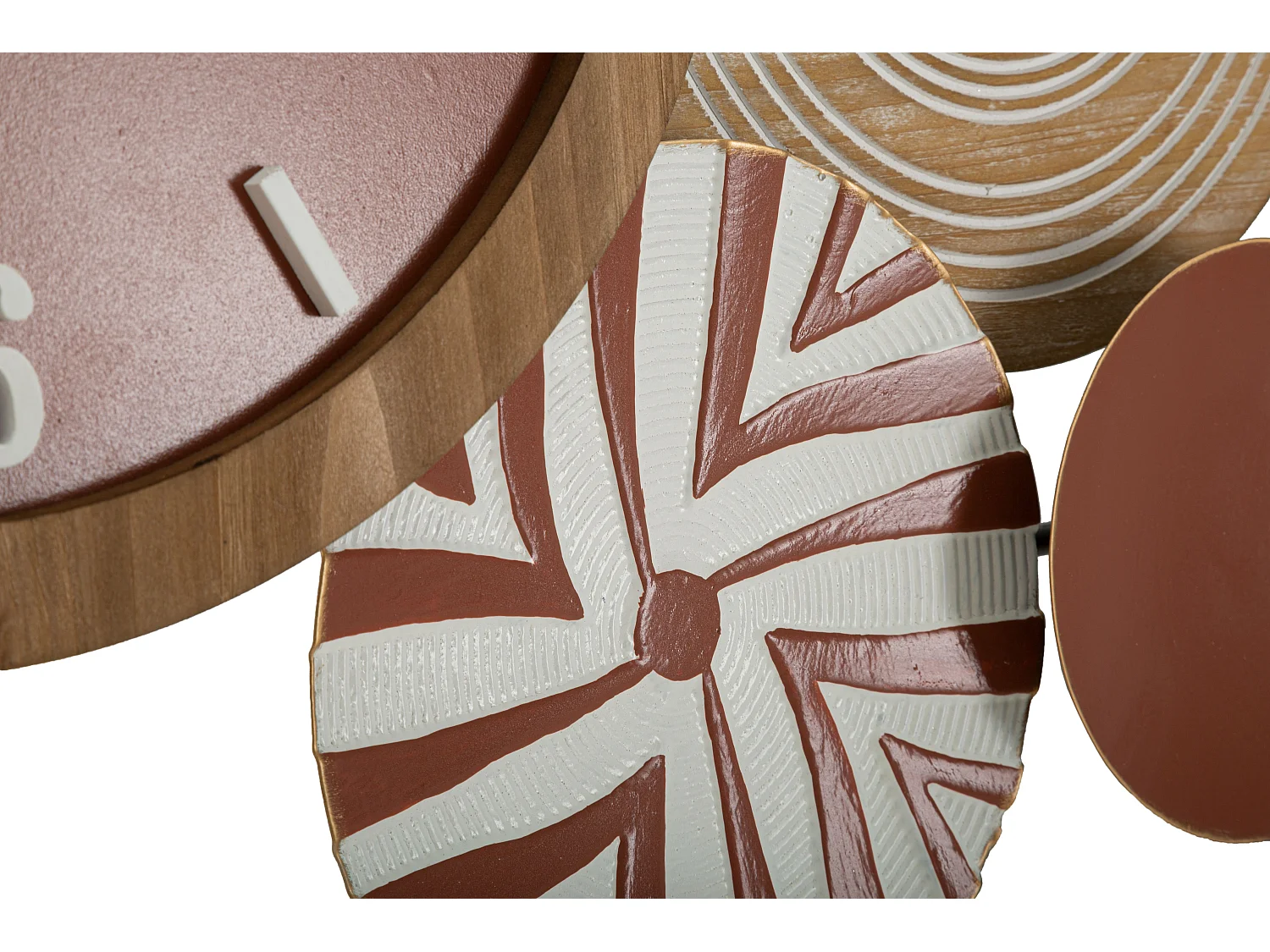 Orologio da parete geometrico in metallo legno marrone cm 127,6x7,6x61