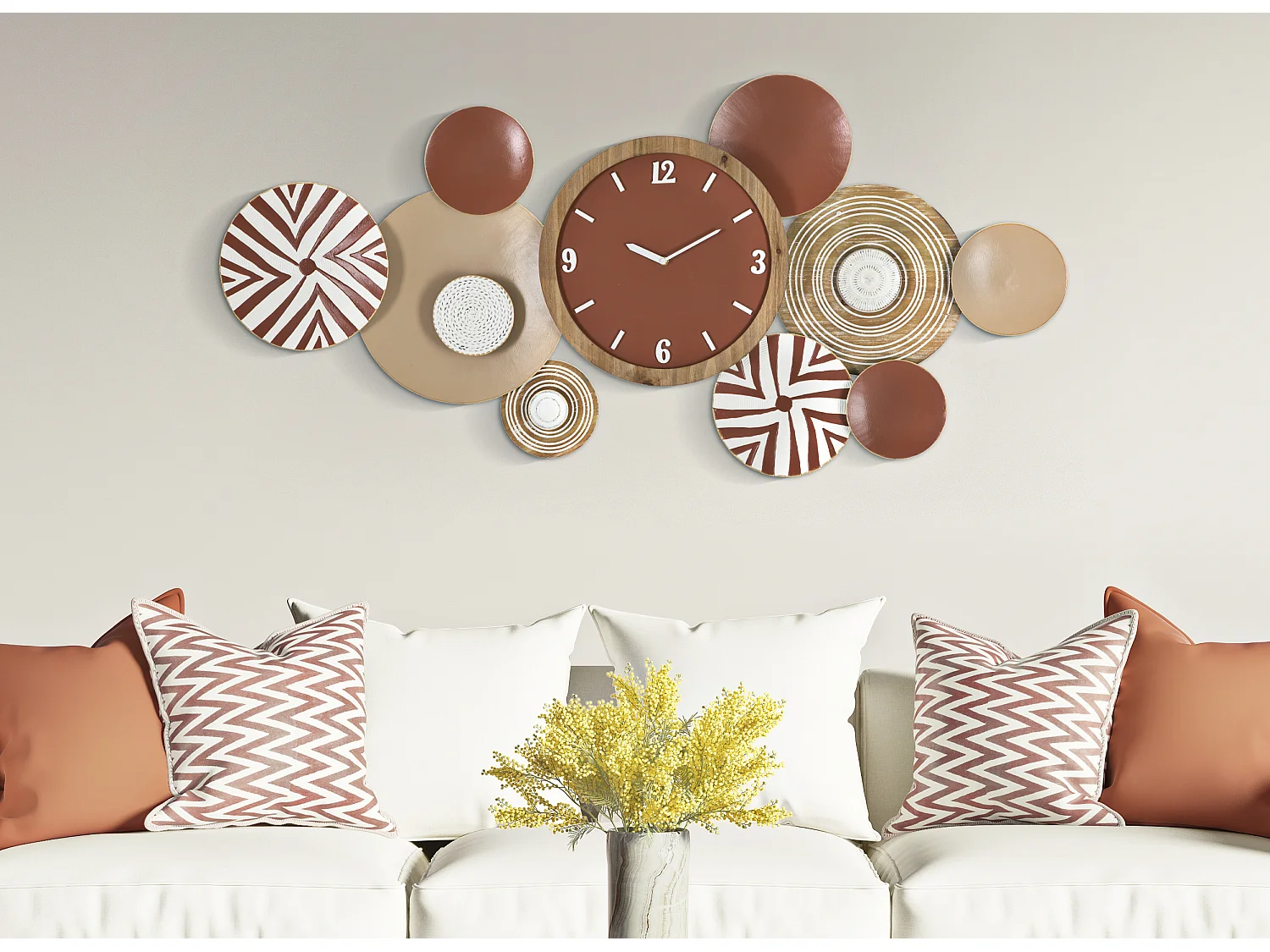 Horloge Murale en Métal "Etnic" 127cm Multicolore