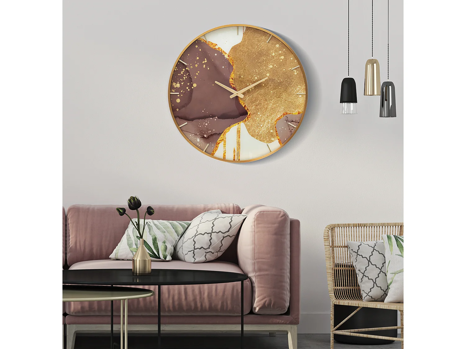 Horloge Murale en Verre "Glody" 60cm Multicolore