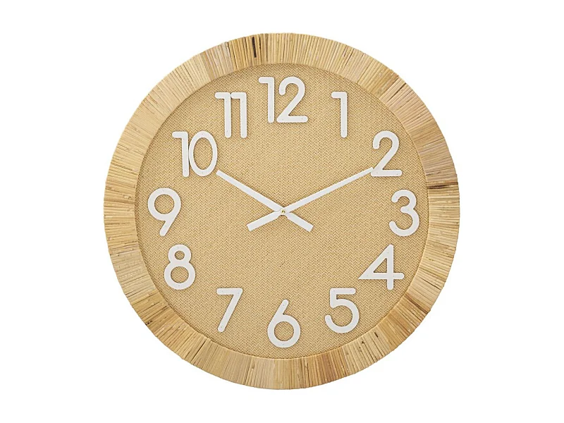 Horloge Murale en Rotin "Boho Plus" 60cm Naturel