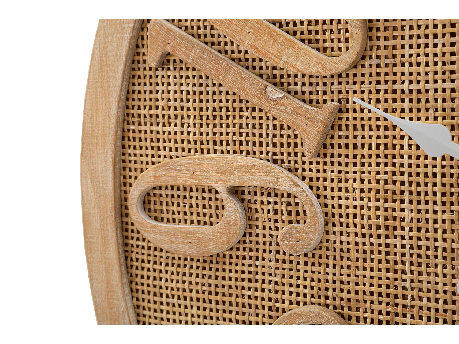 Orologio rotondo da parete in legno e rattan marrone Ø cm 60x4,5