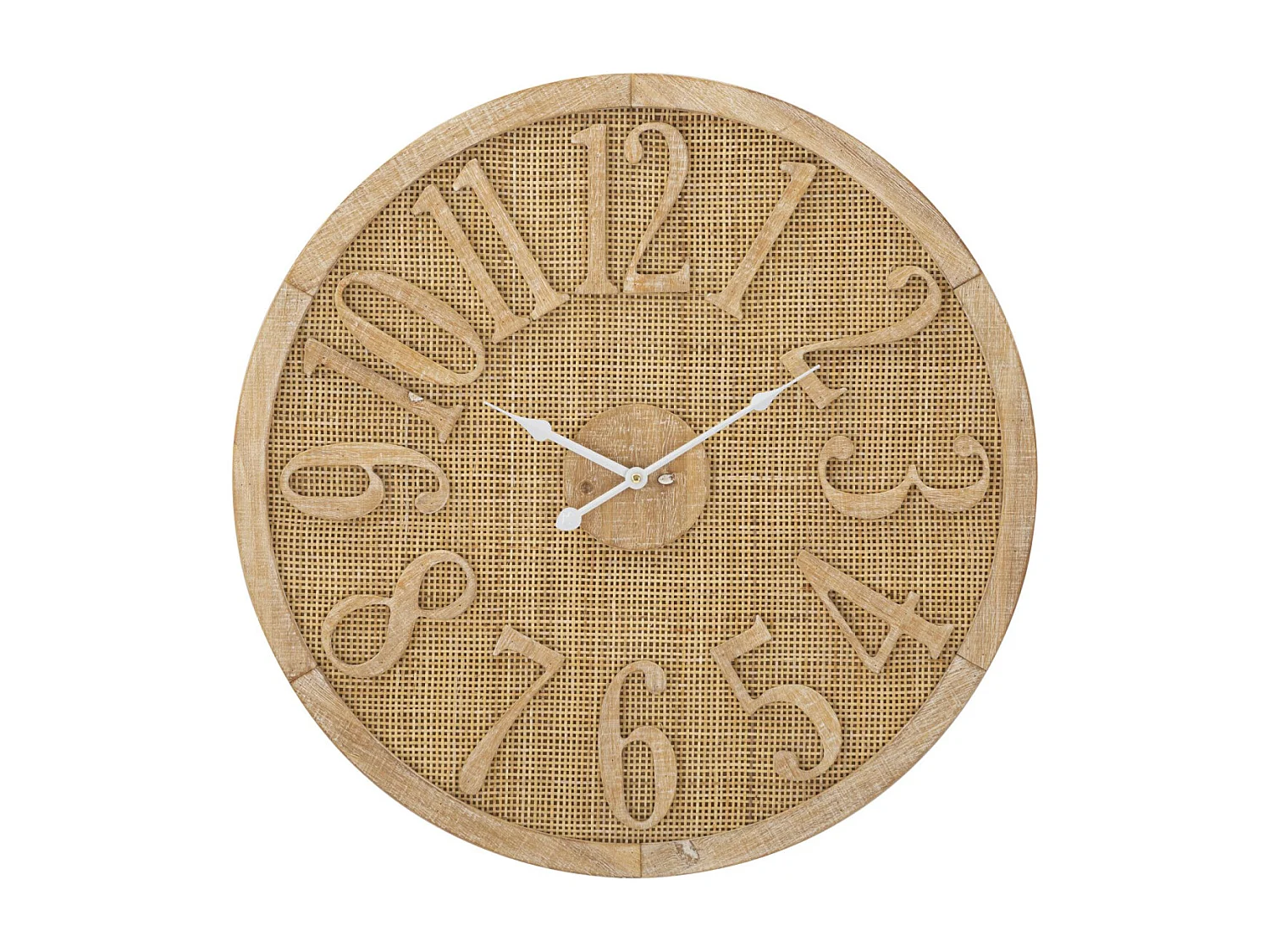 Horloge Murale en Rotin "Boho" 60cm Naturel