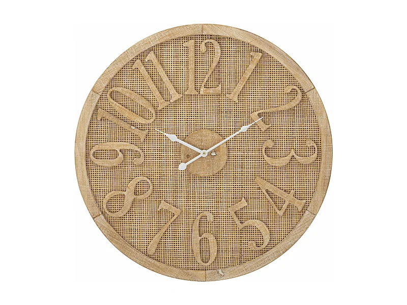 Horloge Murale en Rotin "Boho" 60cm Naturel