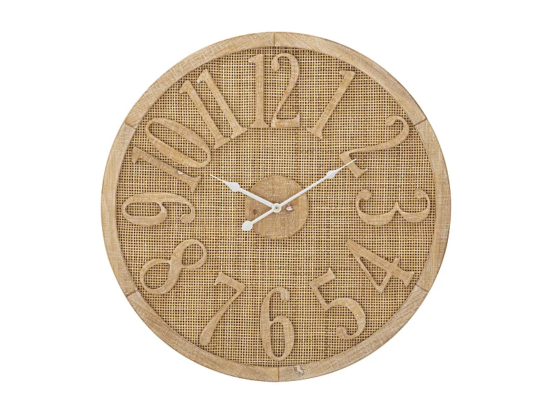 Horloge Murale en Rotin "Boho" 60cm Naturel