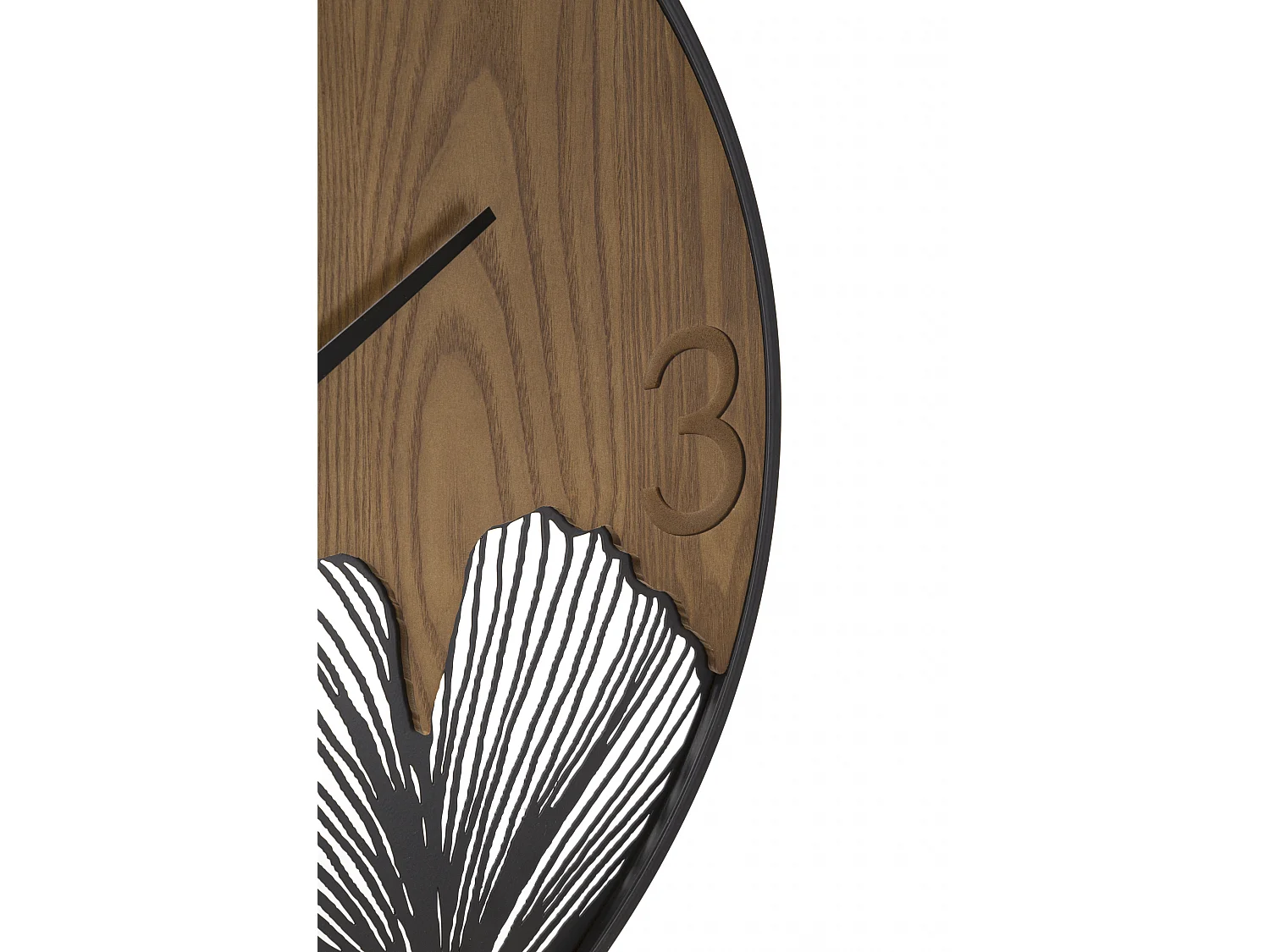 Orologio rotondo da parete in legno e metallo marrone Ø cm 60x2