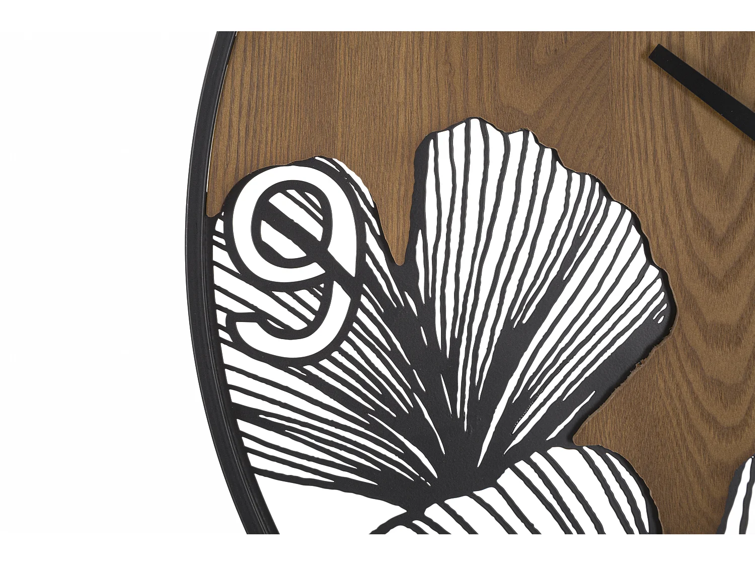 Orologio rotondo da parete in legno e metallo marrone Ø cm 60x2