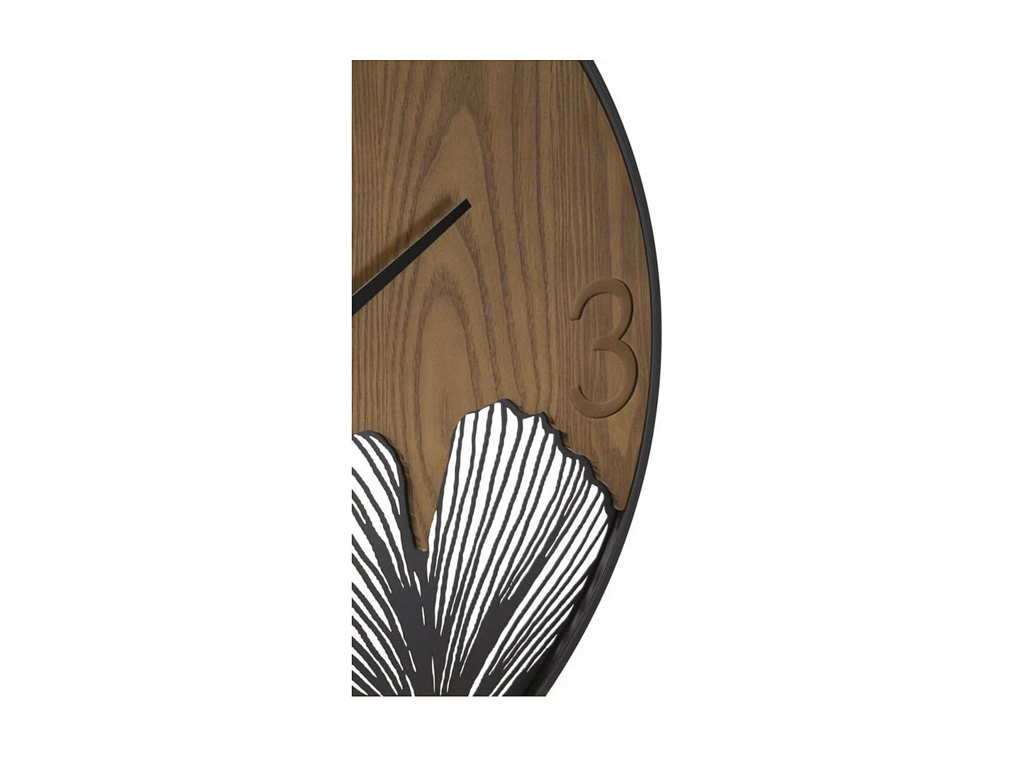 Horloge Murale Design "Super Leaf" 60cm Marron & Noir