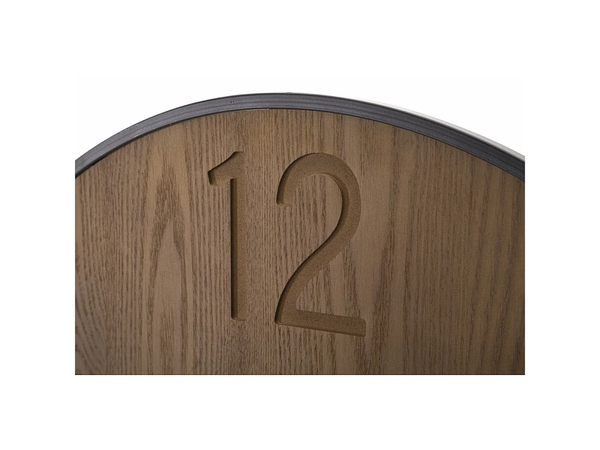 Zegar ścienny - czarny, brązowy, żelazo, motyw: liście, 60 x 2 x 60 cm - Clock Super Leaf