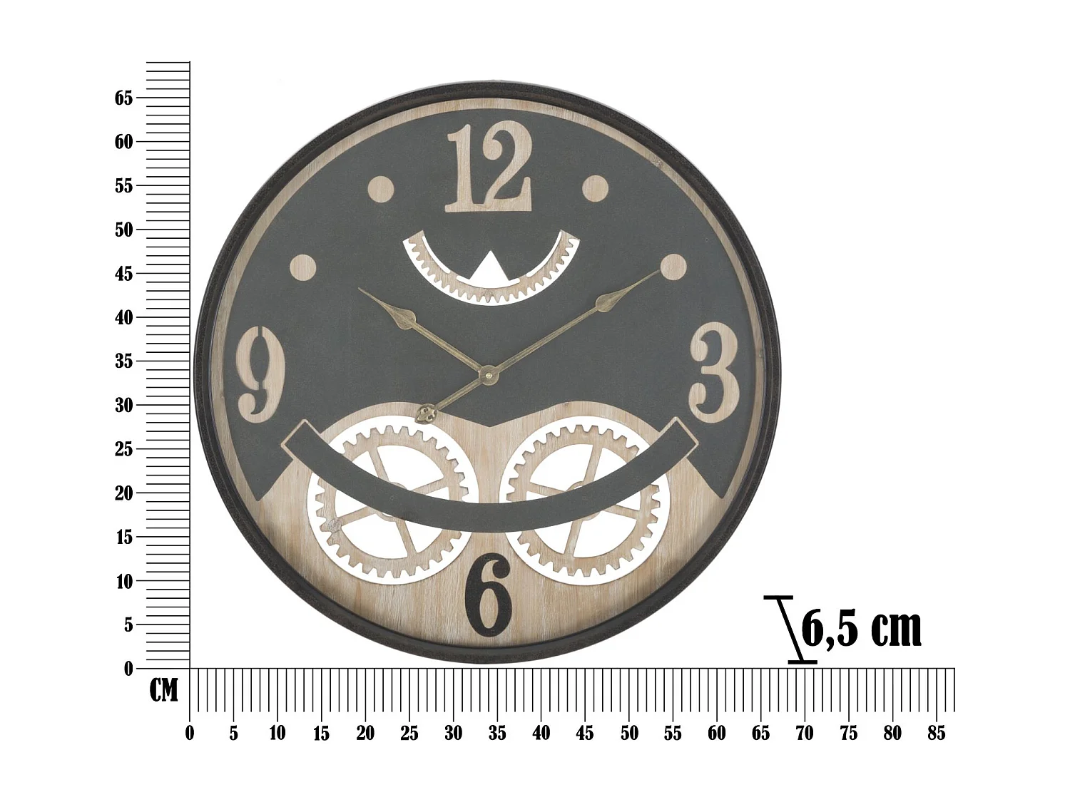 Orologio da parete in metallo nero Ø cm 67x6,5