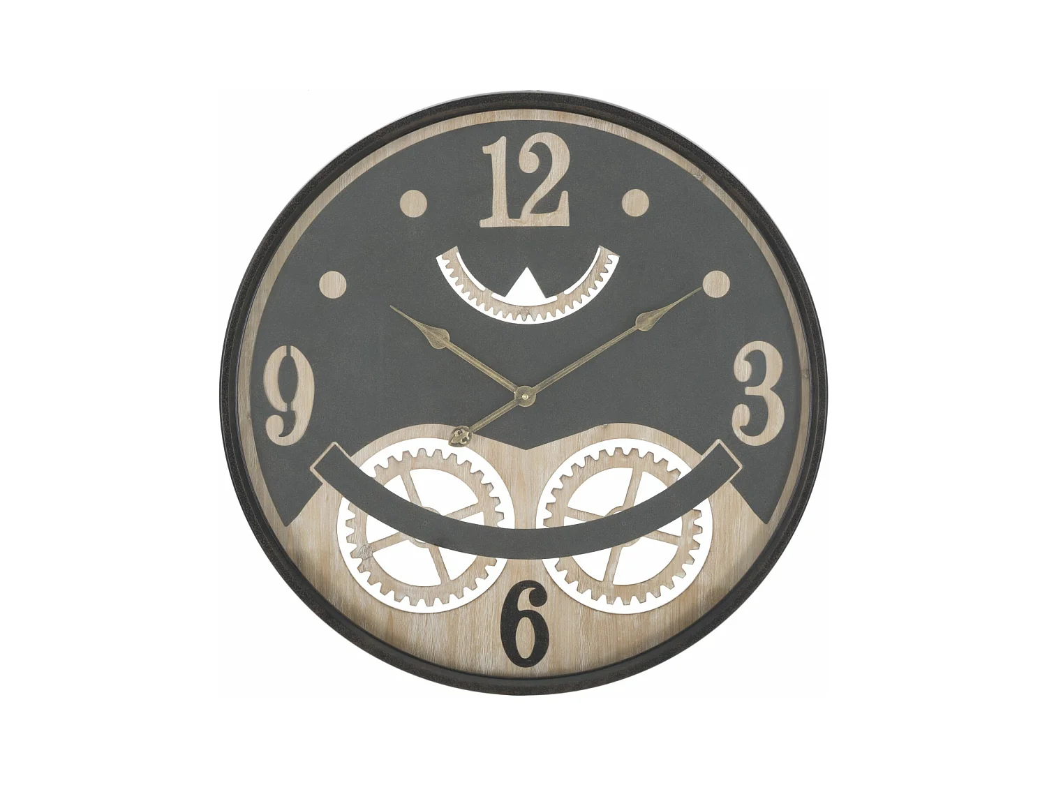 Horloge Murale Rond XXX - Design Mécanique avec Motifs Engrenages - Ø 67x6,5 cm