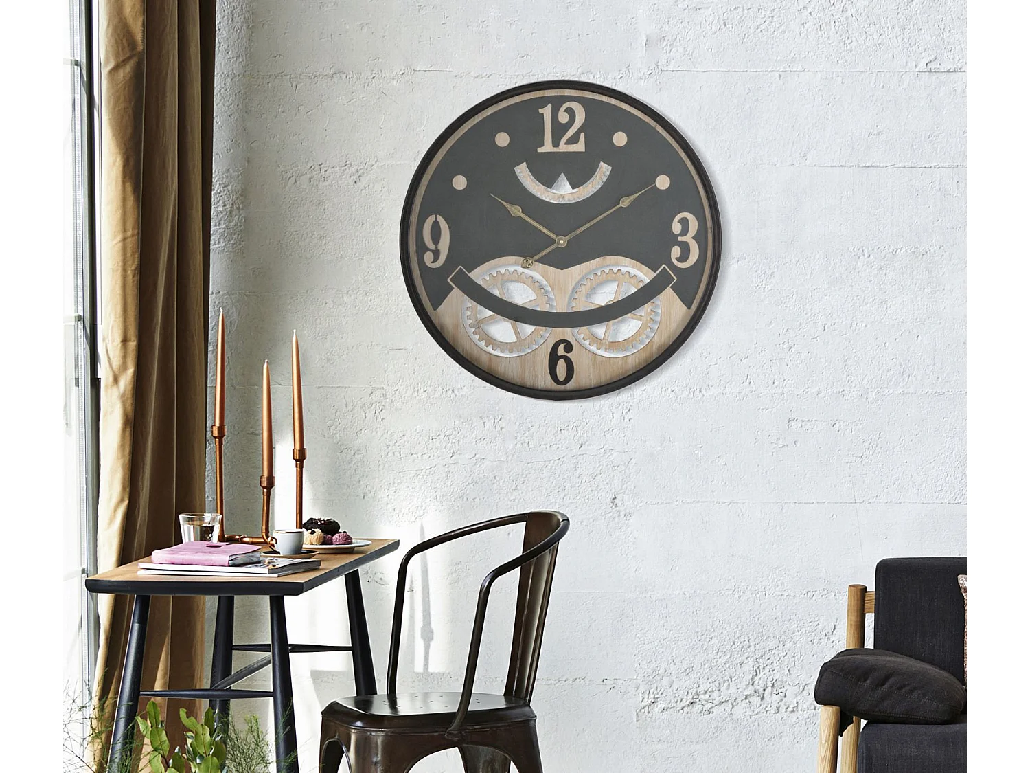 Horloge Murale en Verre "XXX" 67cm Noir & Marron