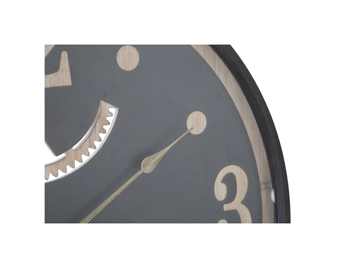 Wanduhr aus Metall schwarz Ø 67x6,5 cm