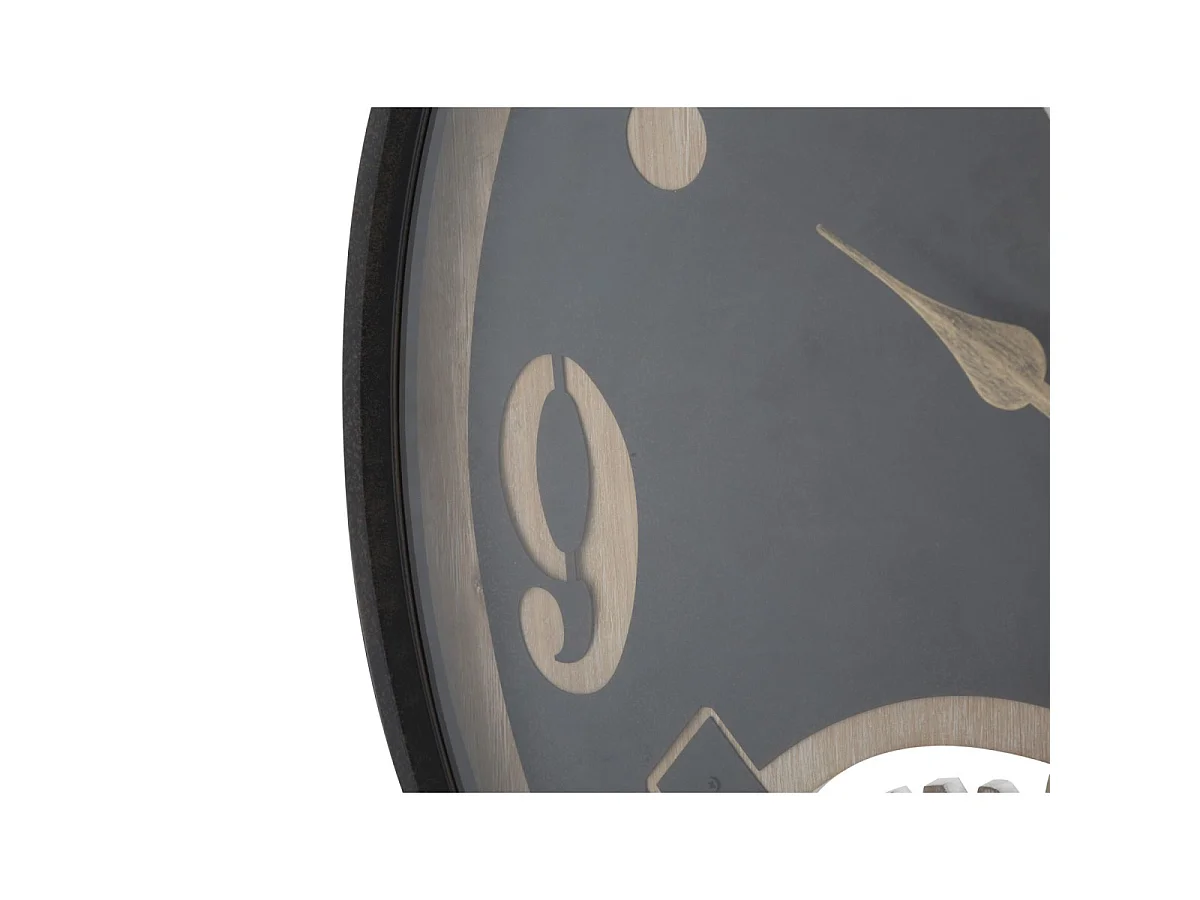 Wanduhr aus Metall schwarz Ø 67x6,5 cm