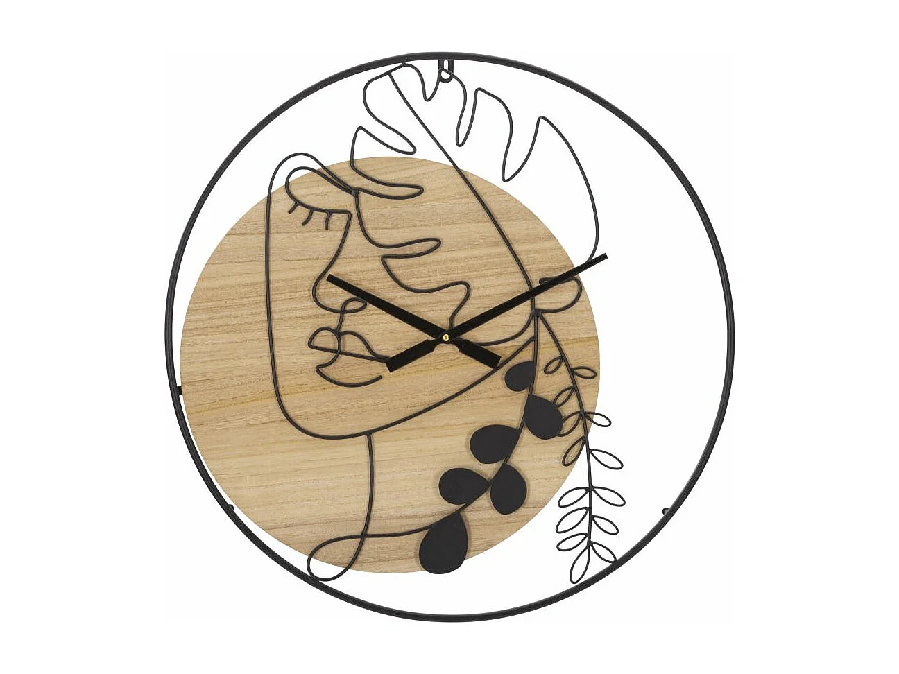 Orologio rotondo da parete in metallo e legno marrone Ø cm 60x2