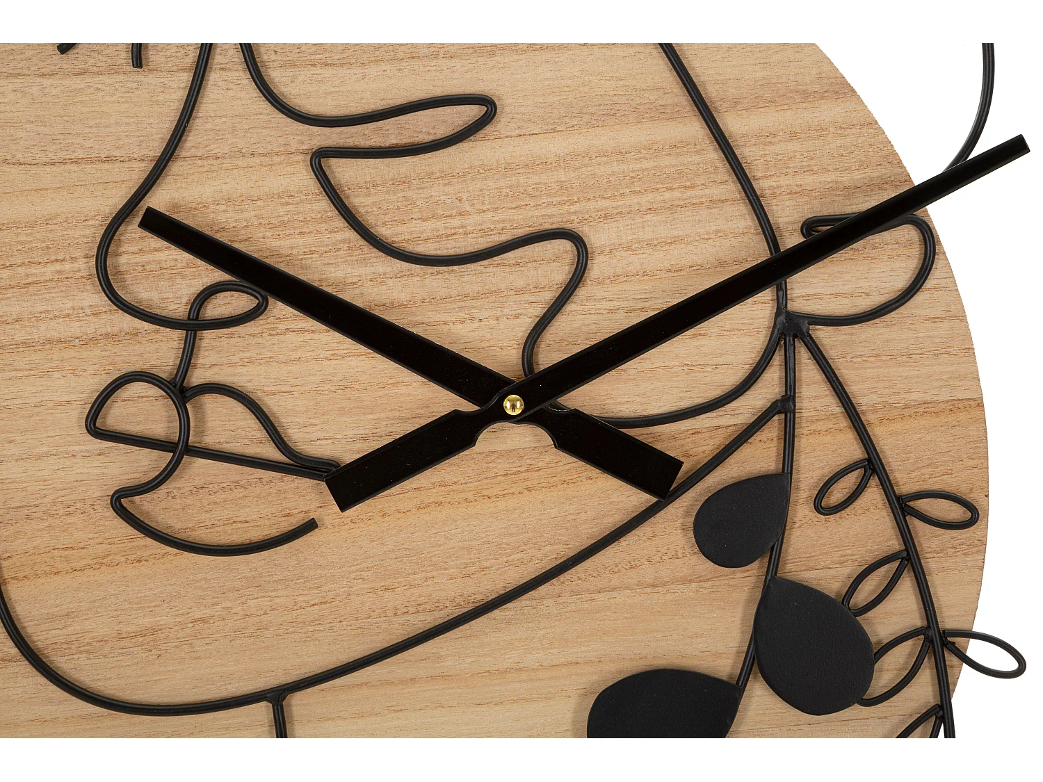 Orologio rotondo da parete in metallo e legno marrone Ø cm 60x2