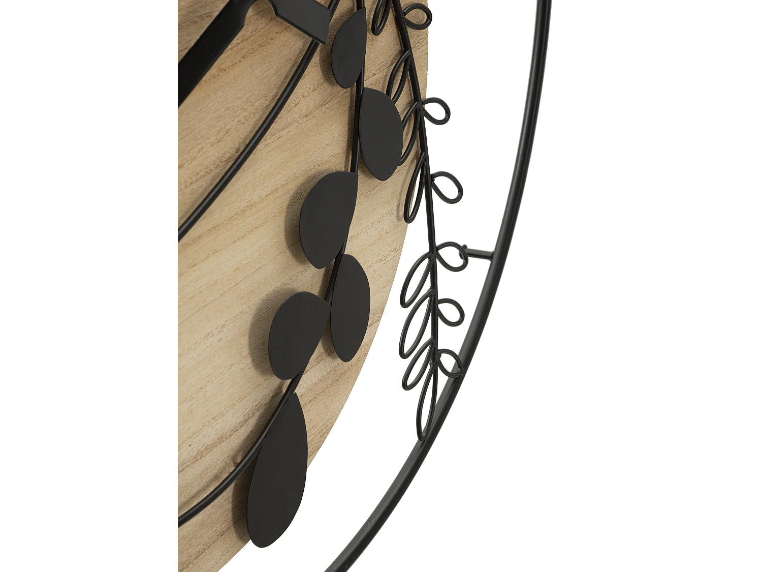 Orologio rotondo da parete in metallo e legno marrone Ø cm 60x2