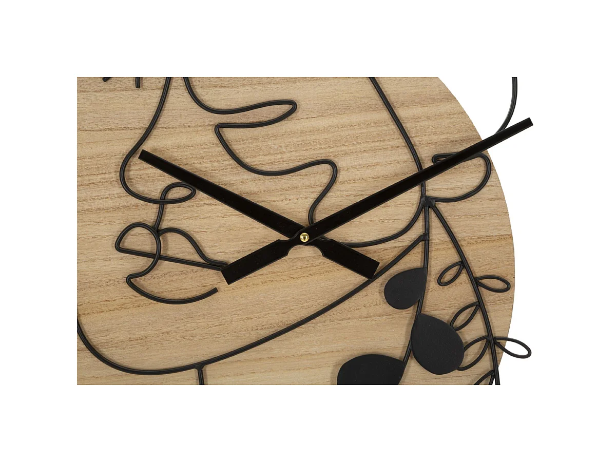 Zegar ścienny - czarny, brązowy, żelazo, styl nowoczesny, wys. 60 cm - Clock Elegant - A