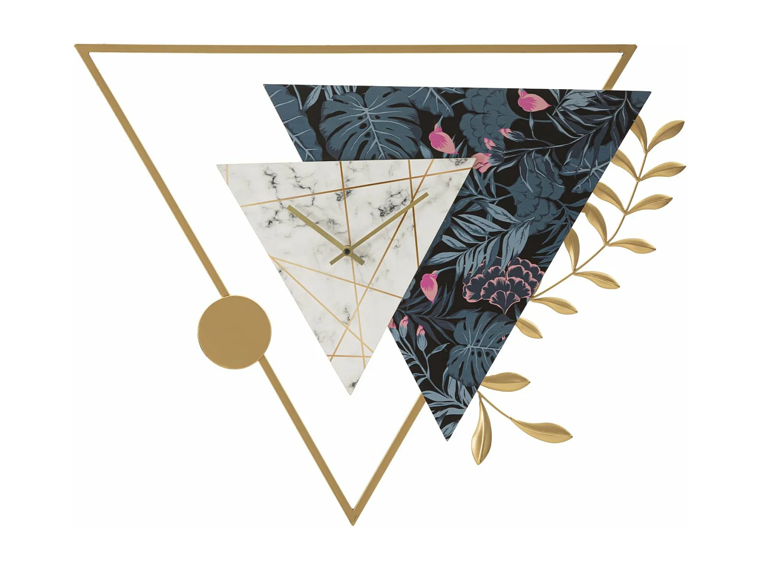 Horloge Murale en Métal "Triangle" 75cm Multicolore