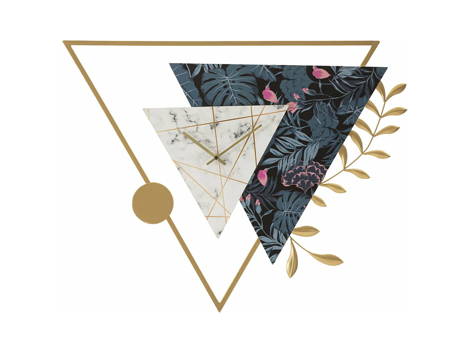 Horloge Murale en Métal "Triangle" 75cm Multicolore