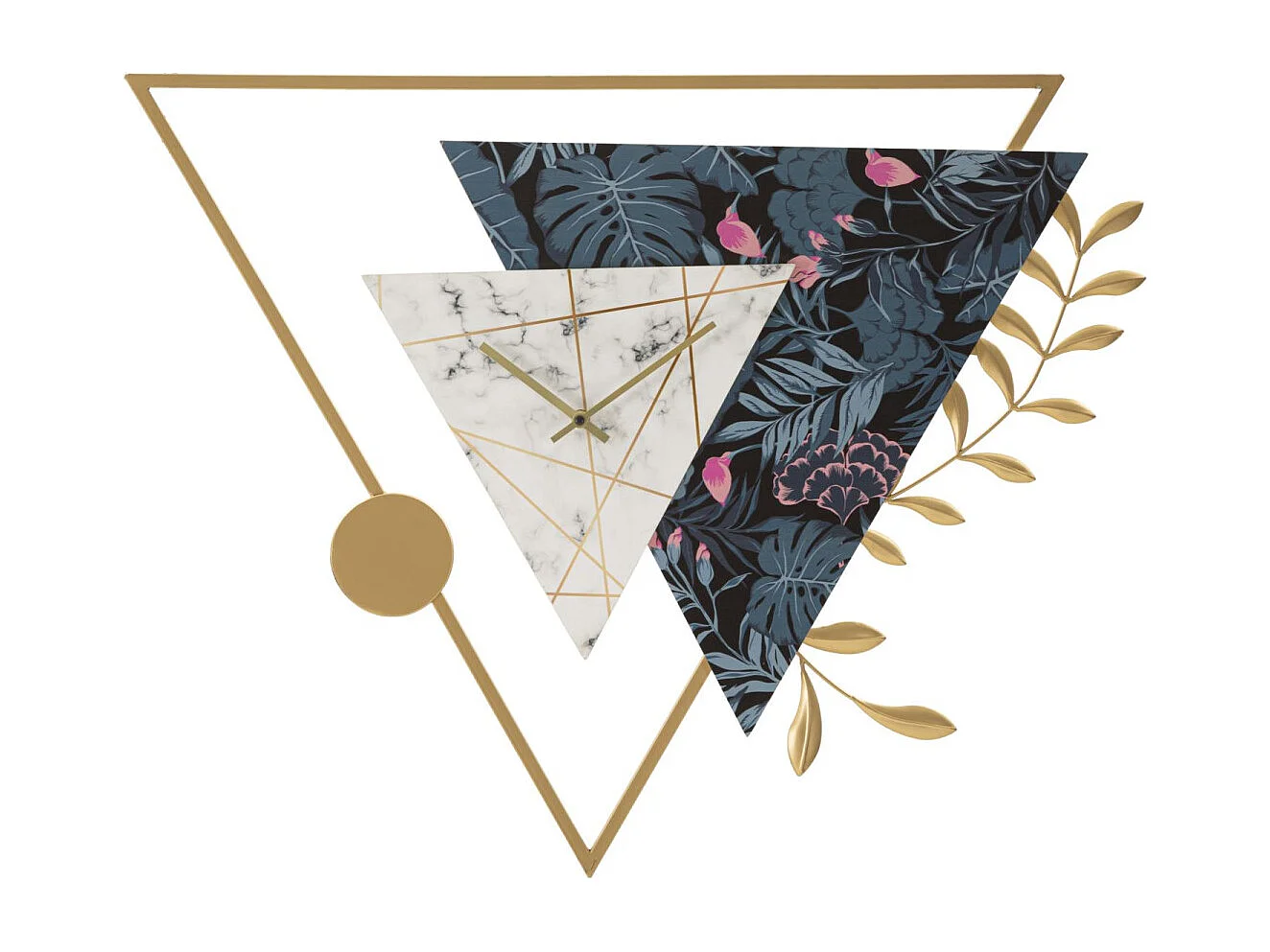 Horloge Murale en Métal "Triangle" 75cm Multicolore