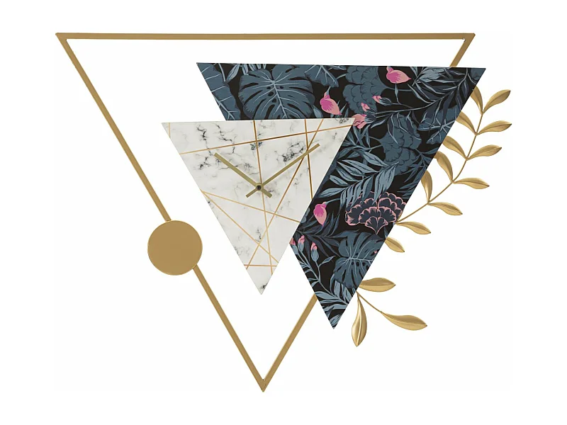 Horloge Murale en Métal "Triangle" 75cm Multicolore