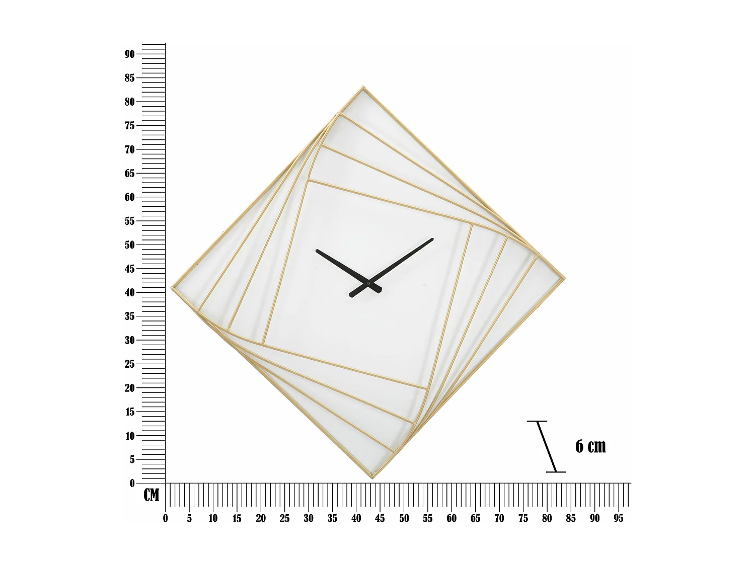 Horloge Murale en Métal "Goldy Line" 85cm Or