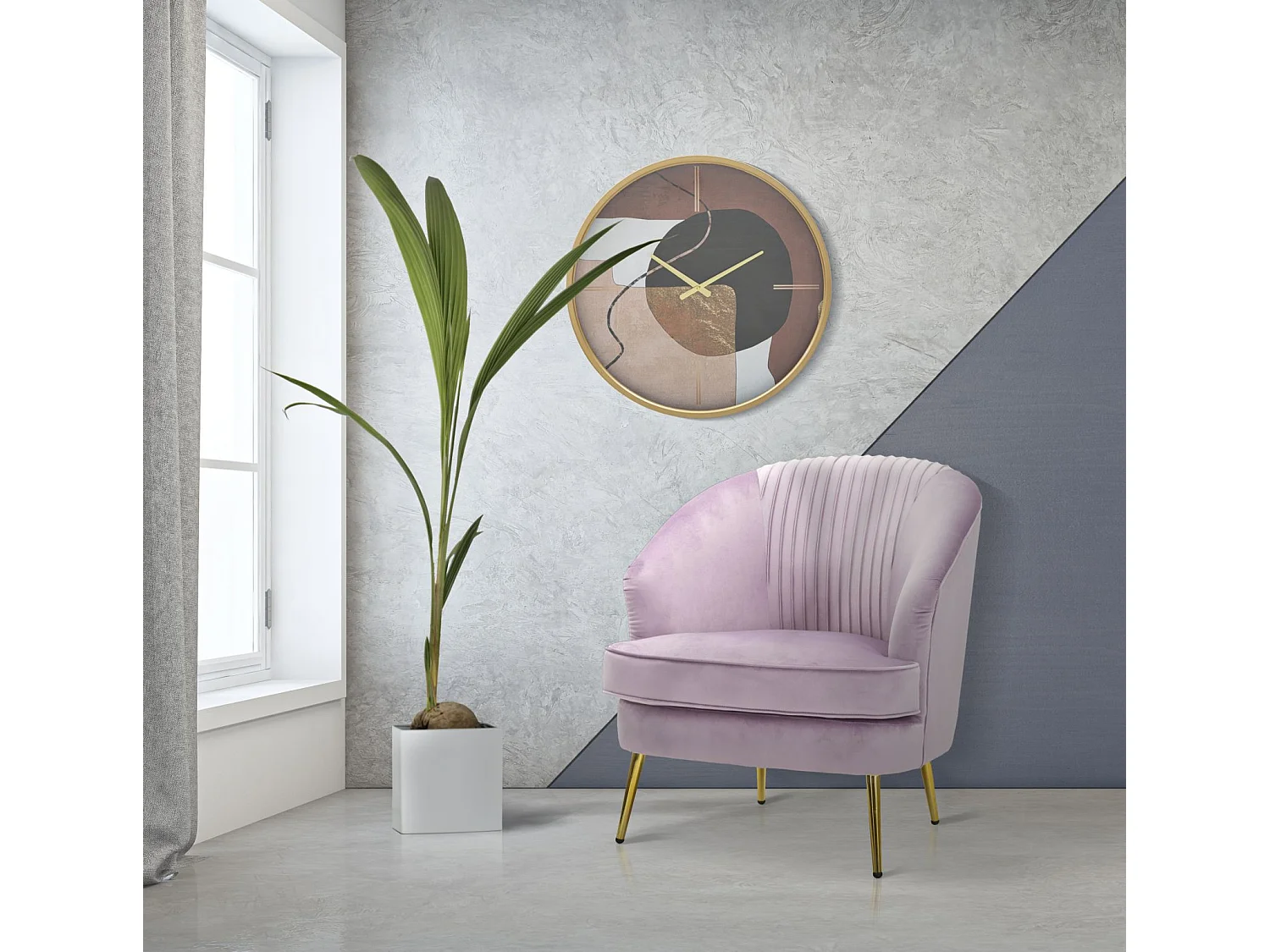 Orologio da parete in metallo multicolore Ø cm 60x6