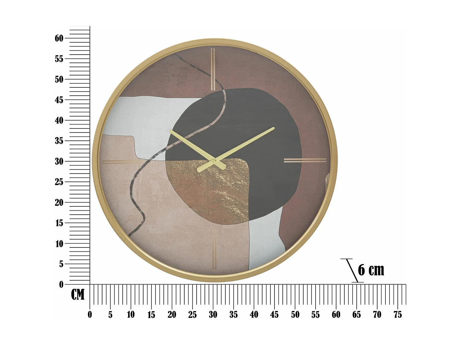 Horloge Murale en Verre "Art Red" 60cm Multicolore