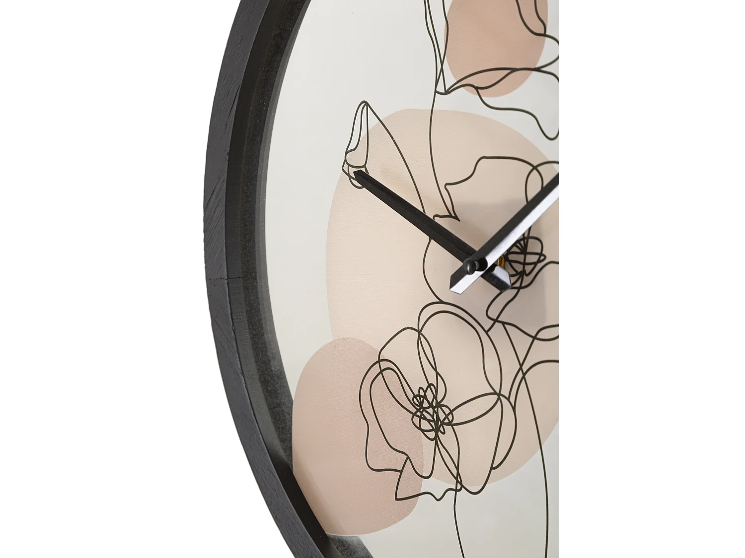 Horloge Murale en Verre "Fleurs" 40cm Multicolore