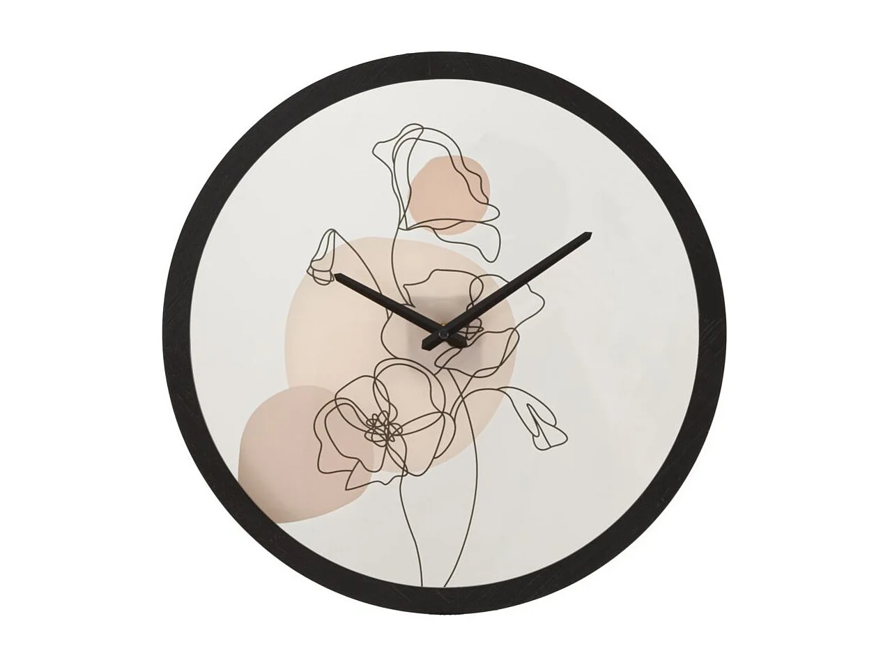 Horloge Murale en Verre "Fleurs" 40cm Multicolore