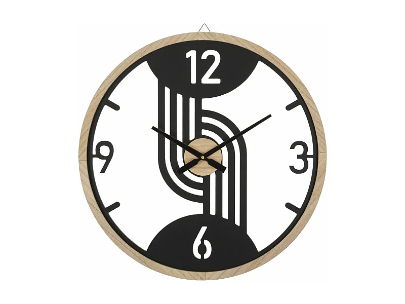 Horloge Murale en Métal "Clips" 60cm Noir