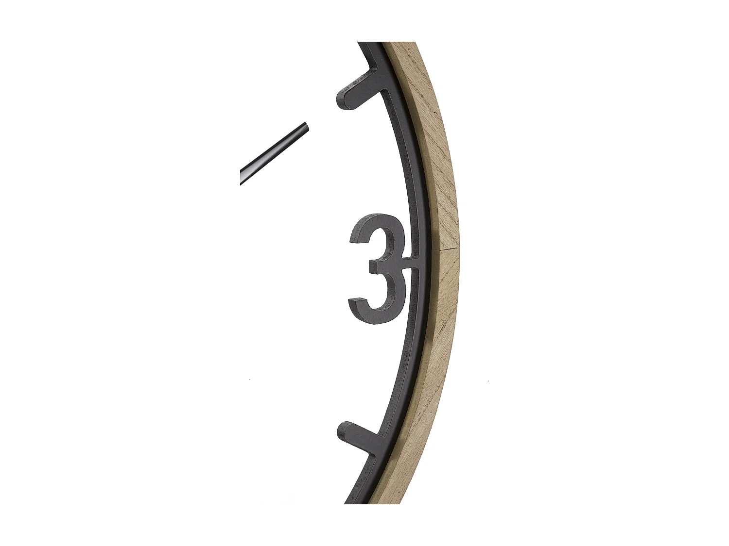Horloge Murale en Métal "Clips" 60cm Noir