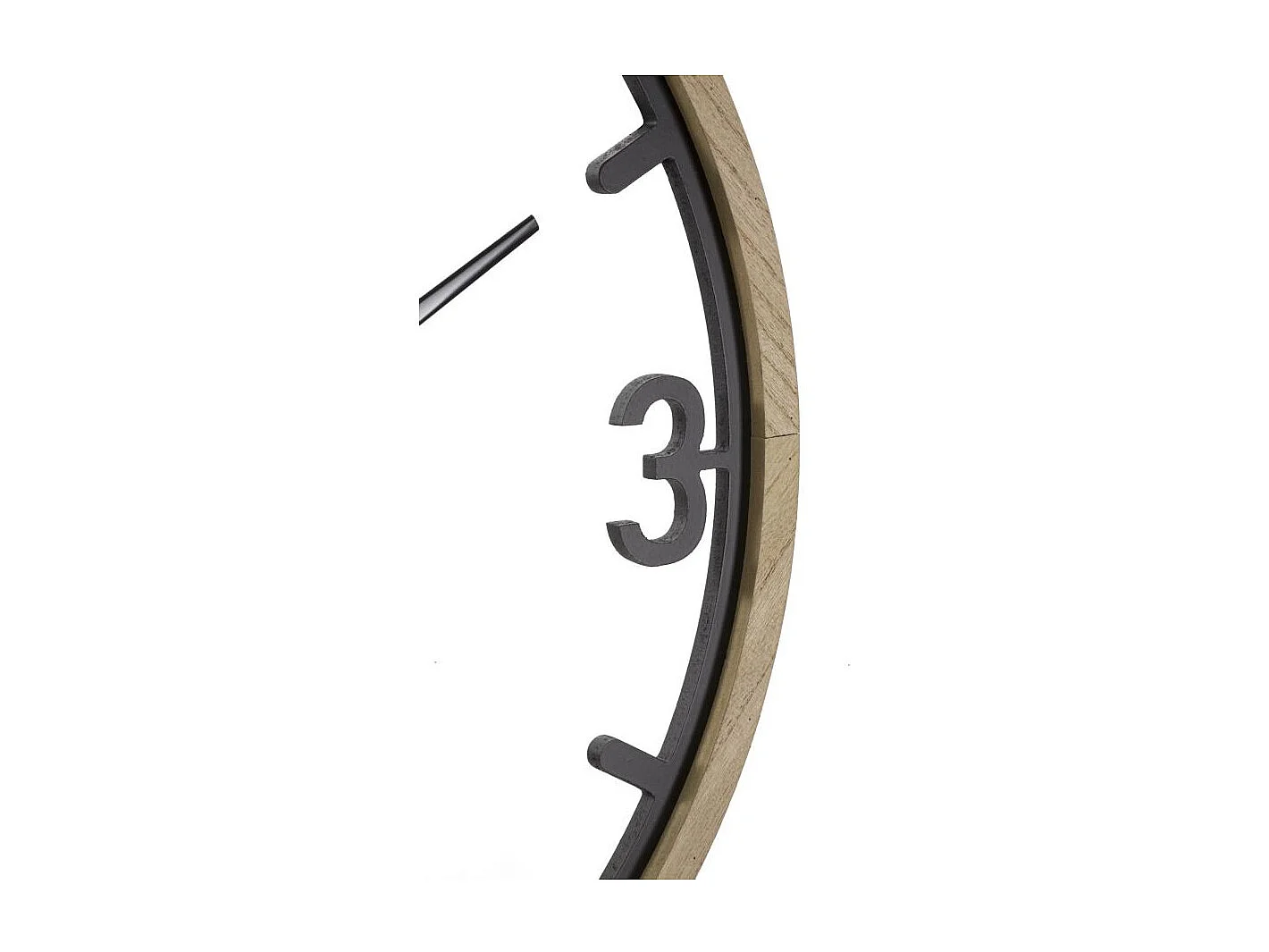 Horloge Murale en Métal "Clips" 60cm Noir