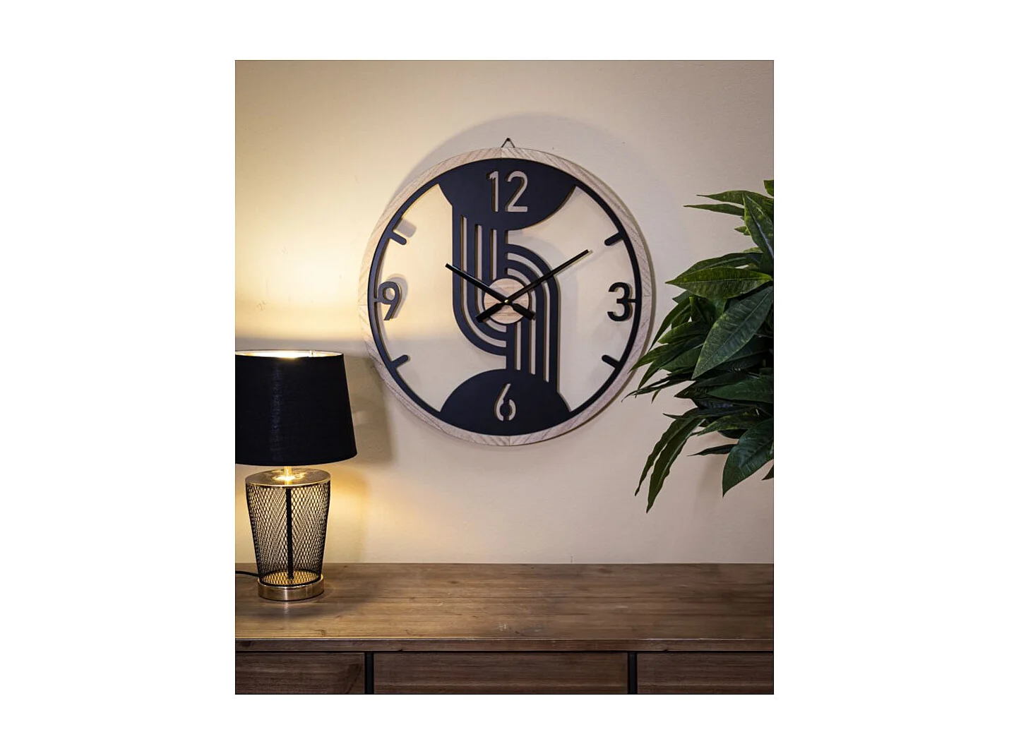 Horloge Murale en Métal "Clips" 60cm Noir