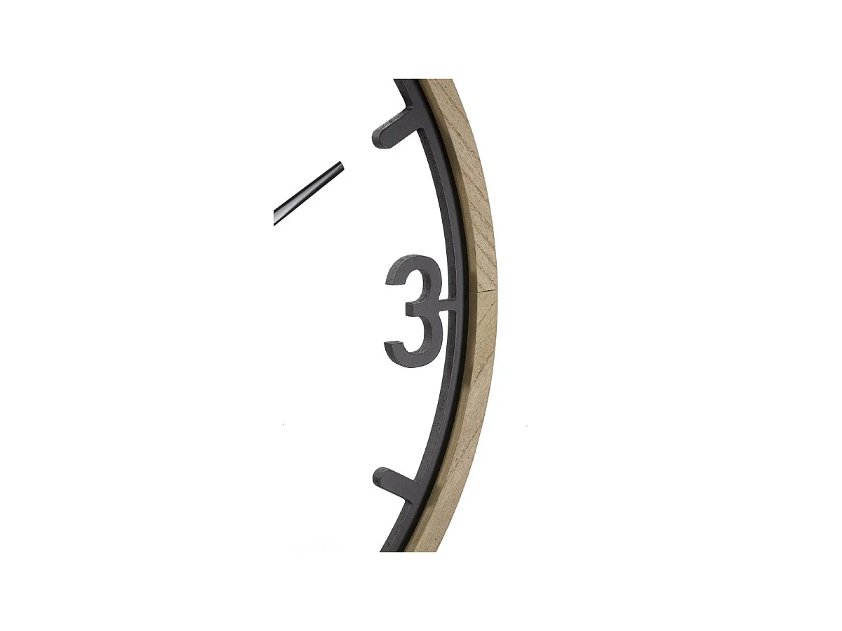 Horloge Murale en Métal "Clips" 60cm Noir