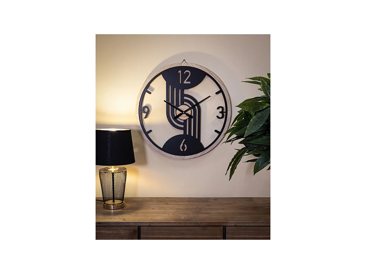 Horloge Murale en Métal "Clips" 60cm Noir