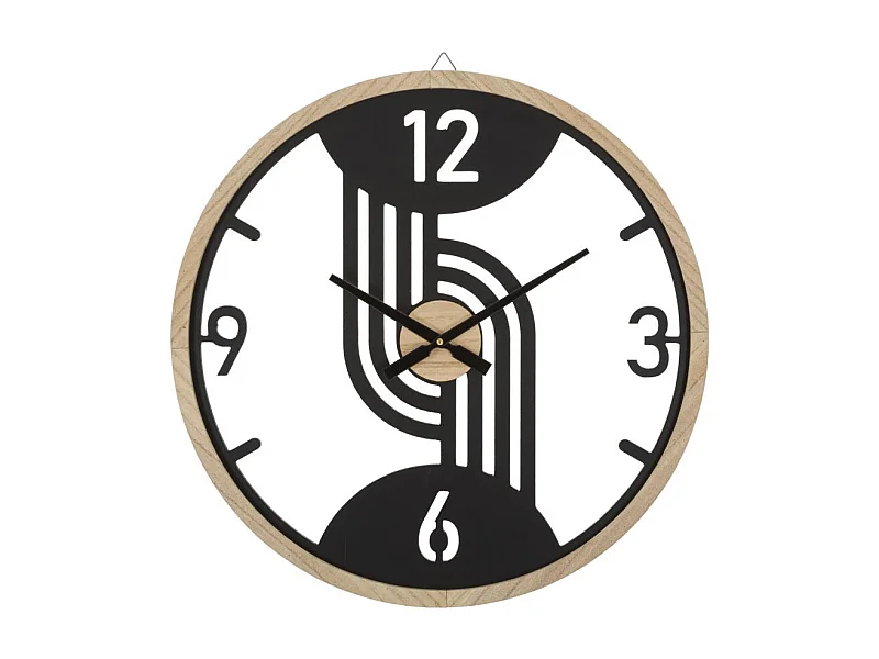 Horloge Murale en Métal "Clips" 60cm Noir