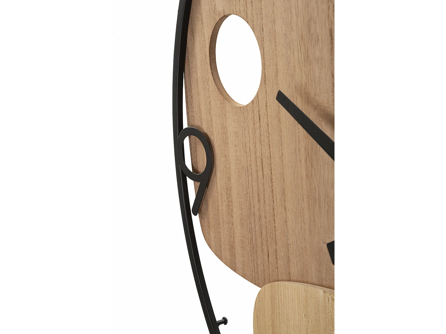 Orologio rotondo da parete in metallo e legno marrone Ø cm 60x2,5