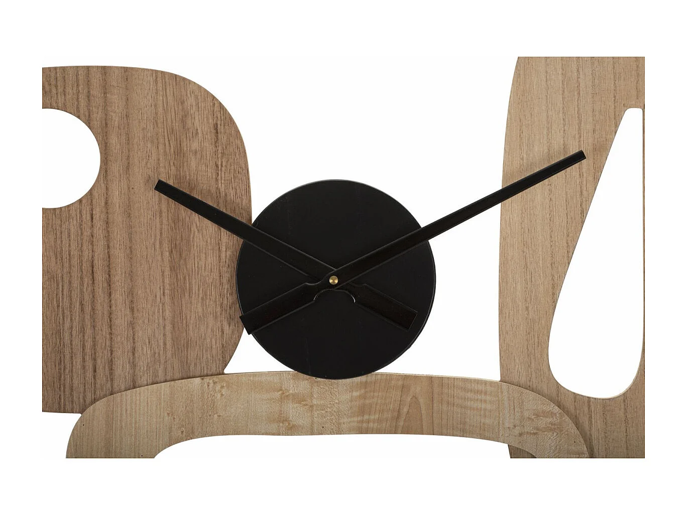 Horloge Murale Design "Mot" 60cm Naturel & Noir