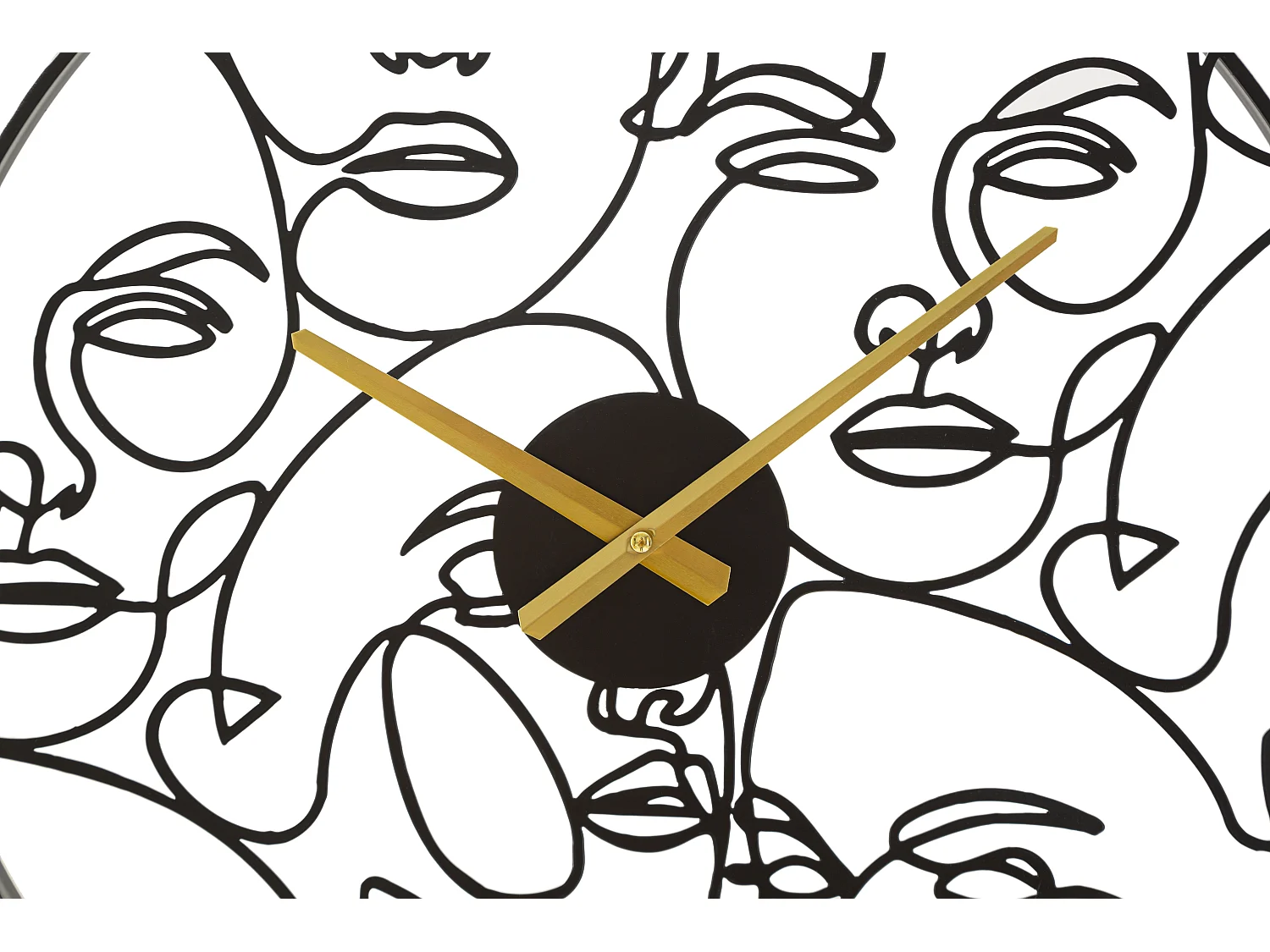 Horloge Murale en Métal "Faces" 50cm Noir