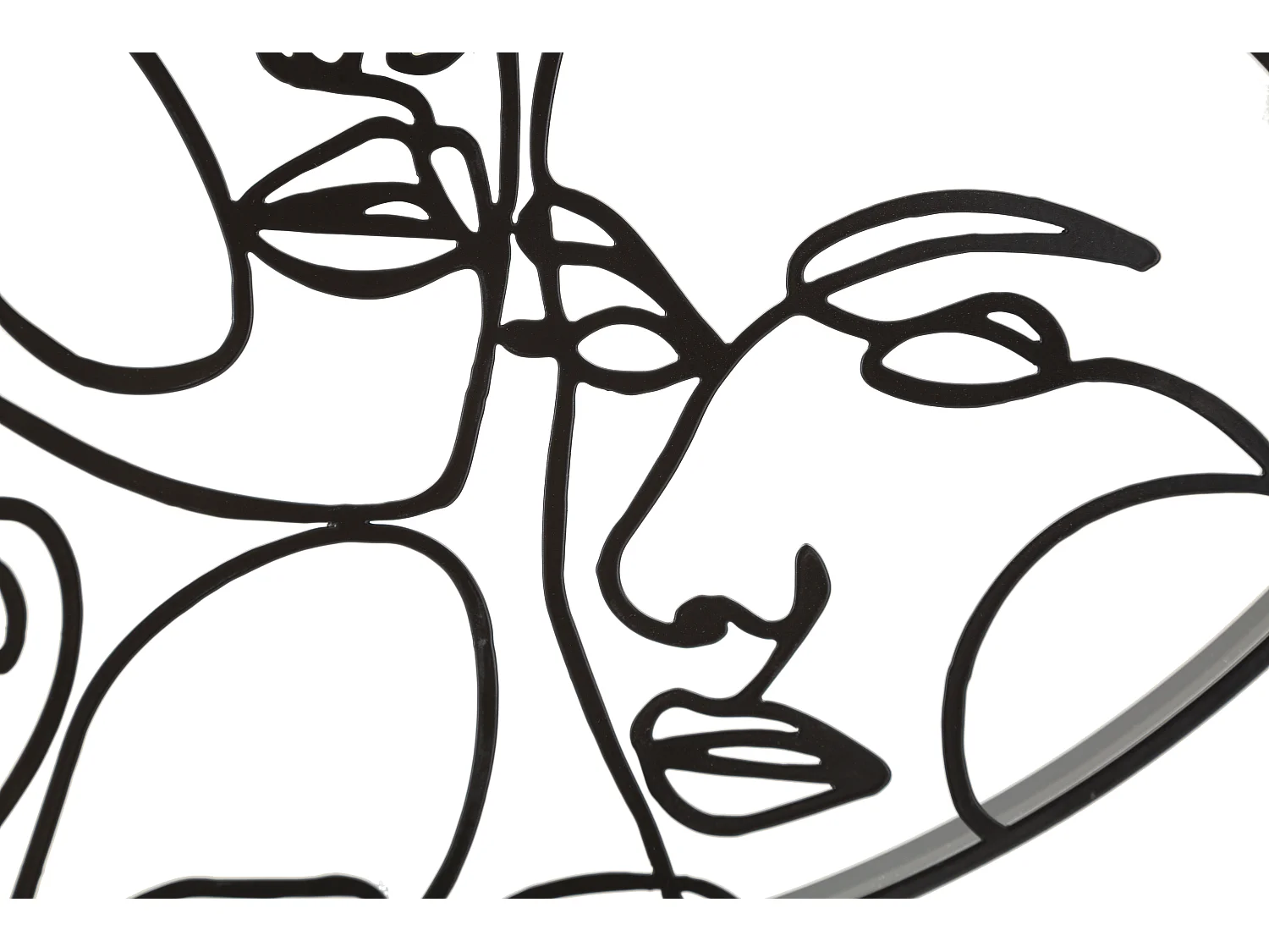 Horloge Murale en Métal "Faces" 50cm Noir