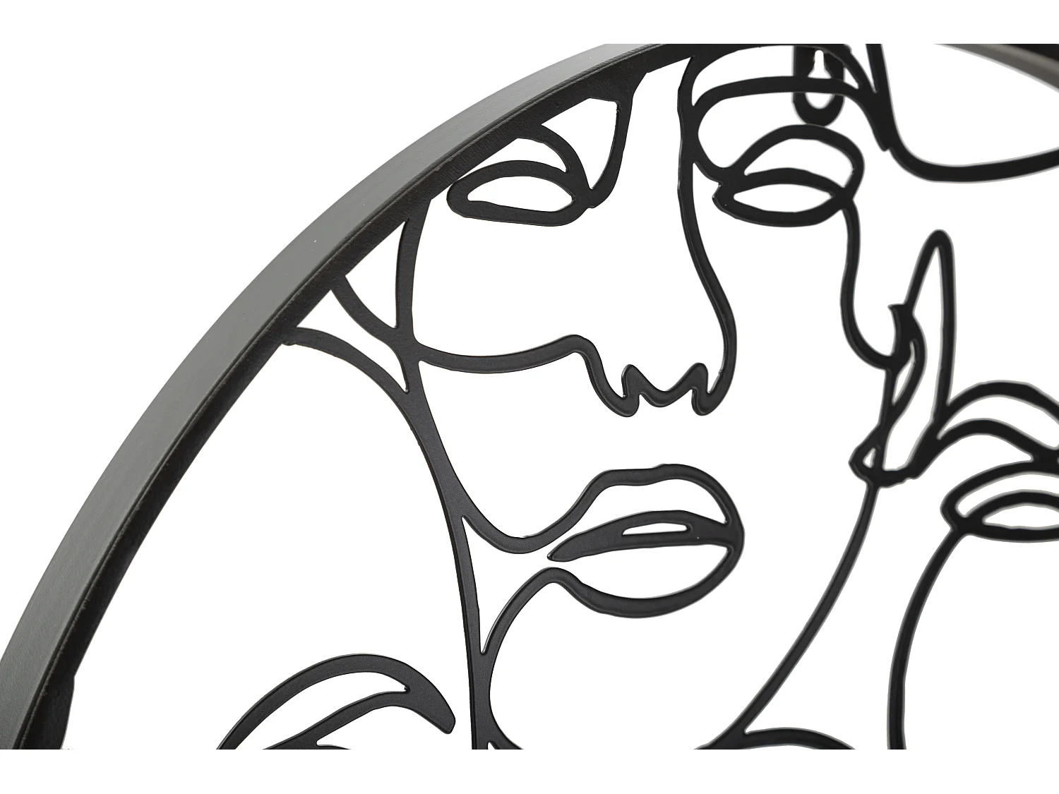 Horloge Murale en Métal "Faces" 50cm Noir