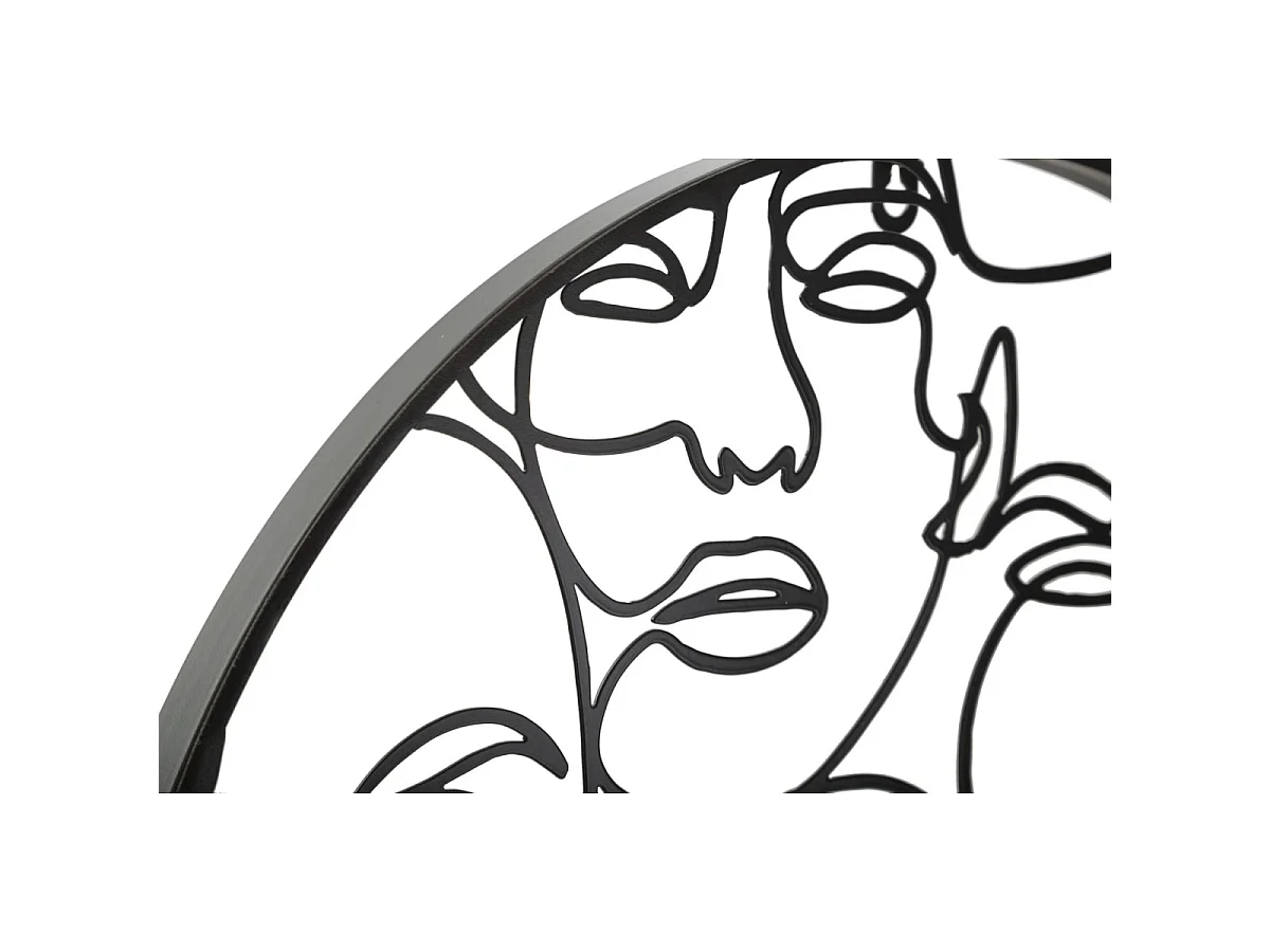 Horloge Murale en Métal "Faces" 50cm Noir