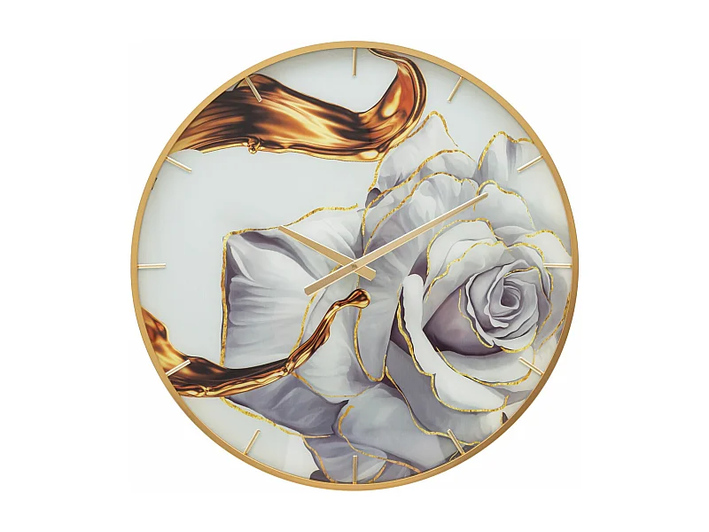 Orologio rotondo da parete in fibre di legno multicolore Ø cm 60x5