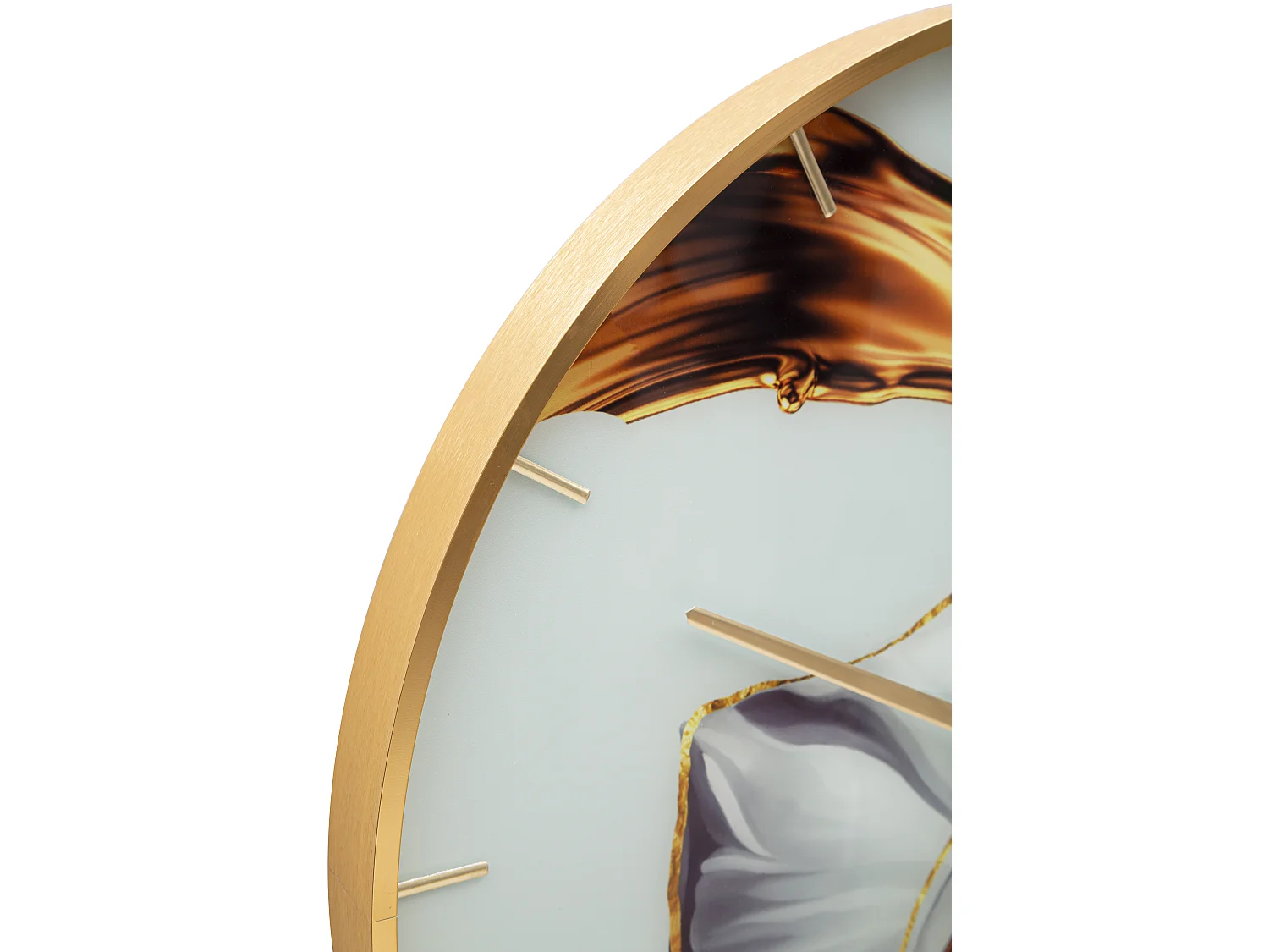 Orologio rotondo da parete in fibre di legno multicolore Ø cm 60x5