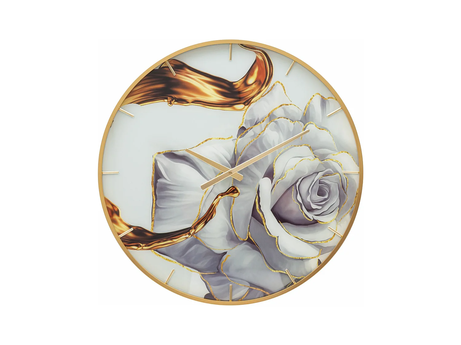 Horloge Murale en Verre "Rose" 60cm Multicolore