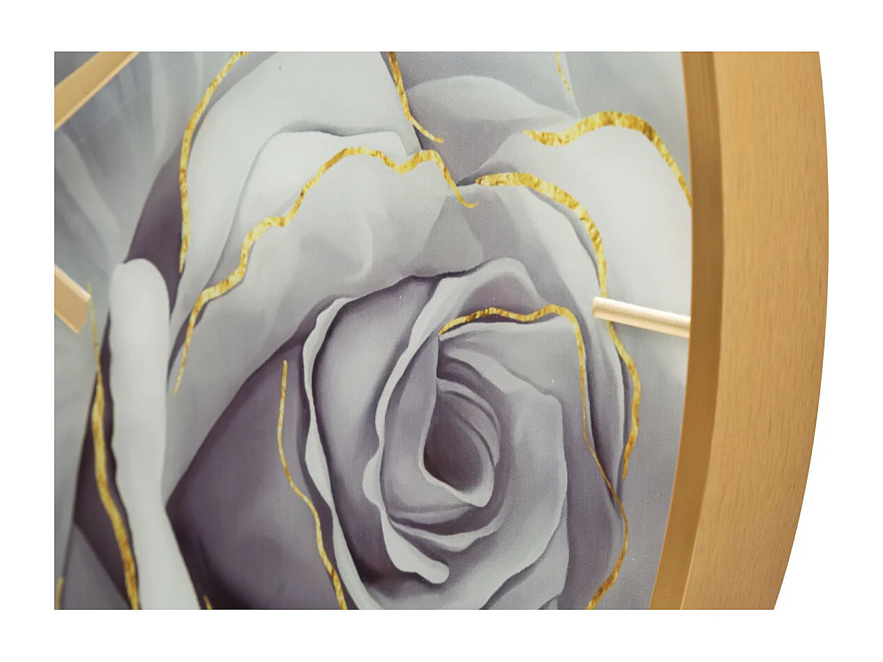 Horloge Murale en Verre "Rose" 60cm Multicolore