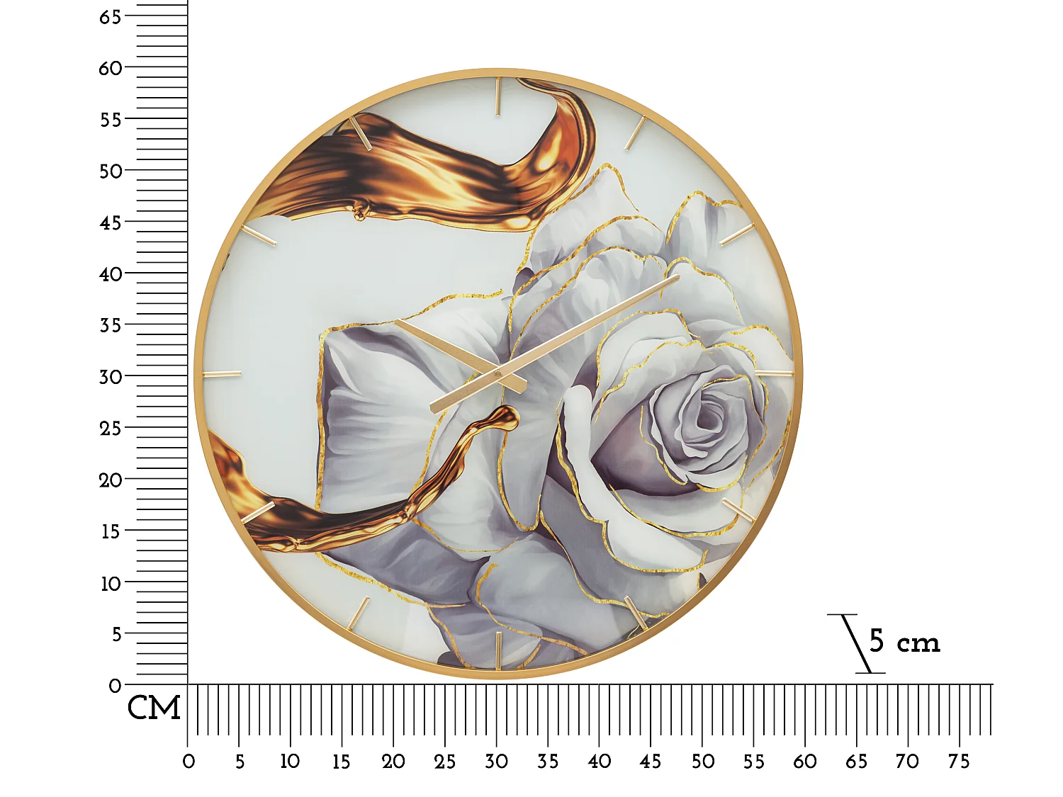 Runde Wanduhr aus Holzfaser mehrfarbig Ø 60x5 cm