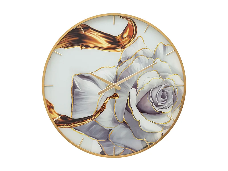 Orologio rotondo da parete in fibre di legno multicolore Ø cm 60x5